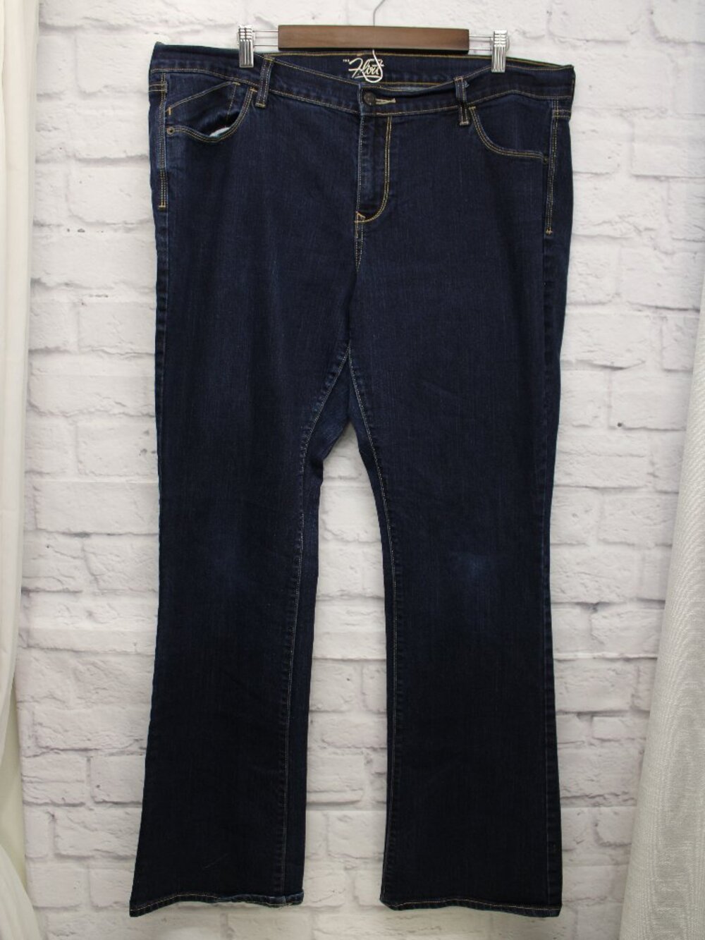 Old Navy Flirt 18 Long Dark Indigo Blue Slight Flare Denim Jeans